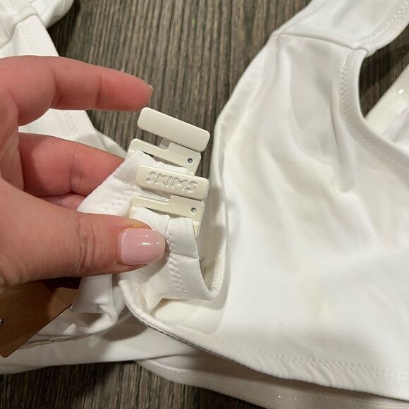 NWT Skims Sculpting Swim Off Shoulder Top V-Wired Plunge Neckline Marble Size 4X - Picture 5 of 5